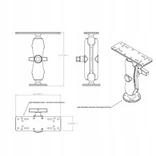 RAM Mounts Uchwyt do montażu echosondy z głowicą C 1,5", RAM-111U